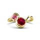 1 - Nerida 1.60 ctw Cushion Shape Created Ruby and Princess Shape Pink Tourmaline Women Toi Et Moi Wave Engagement Ring 
