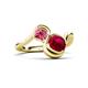 3 - Nerida 1.60 ctw Cushion Shape Created Ruby and Princess Shape Pink Tourmaline Women Toi Et Moi Wave Engagement Ring 