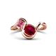 1 - Nerida 1.60 ctw Cushion Shape Created Ruby and Princess Shape Pink Tourmaline Women Toi Et Moi Wave Engagement Ring 