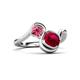 3 - Nerida 1.60 ctw Cushion Shape Created Ruby and Princess Shape Pink Tourmaline Women Toi Et Moi Wave Engagement Ring 