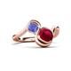 3 - Nerida 1.63 ctw Cushion Shape Created Ruby and Princess Shape Tanzanite Women Toi Et Moi Wave Engagement Ring 