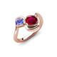4 - Nerida 1.63 ctw Cushion Shape Created Ruby and Princess Shape Tanzanite Women Toi Et Moi Wave Engagement Ring 