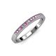 3 - Janice Pink Sapphire and Diamond Wedding Band 
