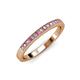 3 - Janice Pink Sapphire and Diamond Wedding Band 
