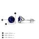 4 - Pema Blue Sapphire (5mm) Solitaire Stud Earrings 