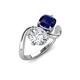 3 - Velona 2.53 ctw IGI Certified Oval Shape Lab Grown Diamond (8.5 x 6 mm) and Cushion Shape Created Blue Sapphire (6 mm) Women Toi Et Moi Wave Engagement Ring 