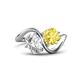 1 - Velona 2.53 ctw IGI Certified Oval Shape Lab Grown Diamond (8.5 x 6 mm) and Cushion Shape Created Yellow Sapphire (6 mm) Women Toi Et Moi Wave Engagement Ring 