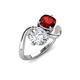 3 - Velona 2.40 ctw IGI Certified Oval Shape Lab Grown Diamond (8.5 x 6 mm) and Cushion Shape Red Garnet (6 mm) Women Toi Et Moi Wave Engagement Ring 