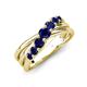 4 - Miesha 0.53 ctw Blue Sapphire Crossover 7 Stone Wedding Band 