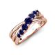 4 - Miesha 0.53 ctw Blue Sapphire Crossover 7 Stone Wedding Band 
