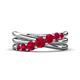 1 - Miesha 0.53 ctw Ruby Crossover 7 Stone Wedding Band 