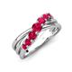 4 - Miesha 0.53 ctw Ruby Crossover 7 Stone Wedding Band 