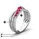 5 - Miesha 0.53 ctw Ruby Crossover 7 Stone Wedding Band 