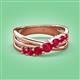 3 - Miesha 0.53 ctw Ruby Crossover 7 Stone Wedding Band 