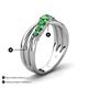 5 - Miesha 0.59 ctw Green Garnet Crossover 7 Stone Wedding Band 
