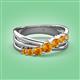 3 - Miesha 0.39 ctw Citrine Crossover 7 Stone Wedding Band 