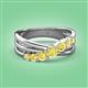 3 - Miesha 0.53 ctw Yellow Sapphire Crossover 7 Stone Wedding Band 