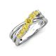 4 - Miesha 0.53 ctw Yellow Sapphire Crossover 7 Stone Wedding Band 