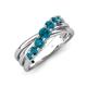 4 - Miesha 0.49 ctw Blue Diamond Crossover 7 Stone Wedding Band 