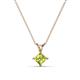 1 - Jassiel 5.00 mm Princess Cut Peridot Double Bail Solitaire Pendant Necklace 