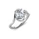 3 - Lioren Semi Mount accented Round Lab Grown Diamond Split Shank Women Wave Solitaire Plus Engagement Ring 