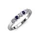 3 - Talia Blue Sapphire and Diamond Wedding Band 