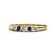 1 - Talia Blue Sapphire and Diamond Wedding Band 