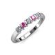 3 - Talia Pink Sapphire and Diamond Wedding Band 