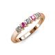 3 - Talia Pink Sapphire and Diamond Wedding Band 