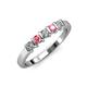 3 - Talia Pink Tourmaline and Diamond Wedding Band 