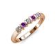 3 - Talia Amethyst and Diamond Wedding Band 