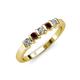 3 - Talia Red Garnet and Diamond Wedding Band 