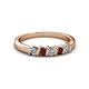 2 - Talia Red Garnet and Diamond Wedding Band 