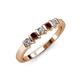 3 - Talia Red Garnet and Diamond Wedding Band 