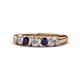 1 - Talia Blue Sapphire and Diamond Wedding Band 