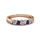 2 - Talia Blue Sapphire and Diamond Wedding Band 
