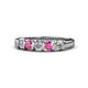 1 - Talia Pink Sapphire and Diamond Wedding Band 