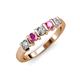 3 - Talia Pink Sapphire and Diamond Wedding Band 