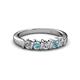 2 - Talia Aquamarine and Diamond Wedding Band 
