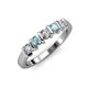 3 - Talia Aquamarine and Diamond Wedding Band 