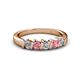 2 - Talia Pink Tourmaline and Diamond Wedding Band 