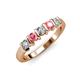 3 - Talia Pink Tourmaline and Diamond Wedding Band 