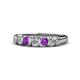 1 - Talia Amethyst and Diamond Wedding Band 