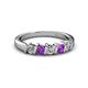 2 - Talia Amethyst and Diamond Wedding Band 