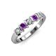 3 - Talia Amethyst and Diamond Wedding Band 