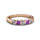 2 - Talia Amethyst and Diamond Wedding Band 