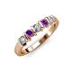 3 - Talia Amethyst and Diamond Wedding Band 
