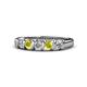 1 - Talia Yellow and White Diamond Wedding Band 