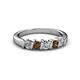 2 - Talia Smoky Quartz and Diamond Wedding Band 