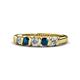 1 - Talia Blue and White Diamond Wedding Band 